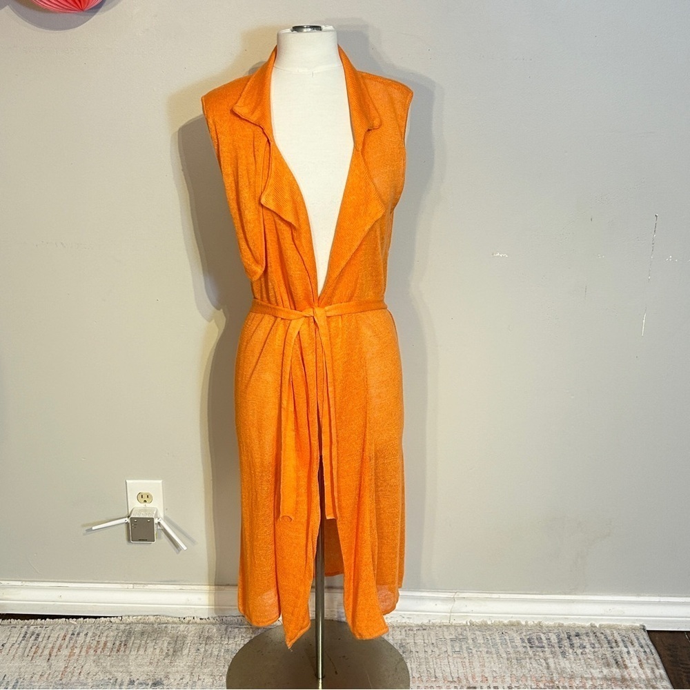 Long Sweater Vest linen blend Bela NYC